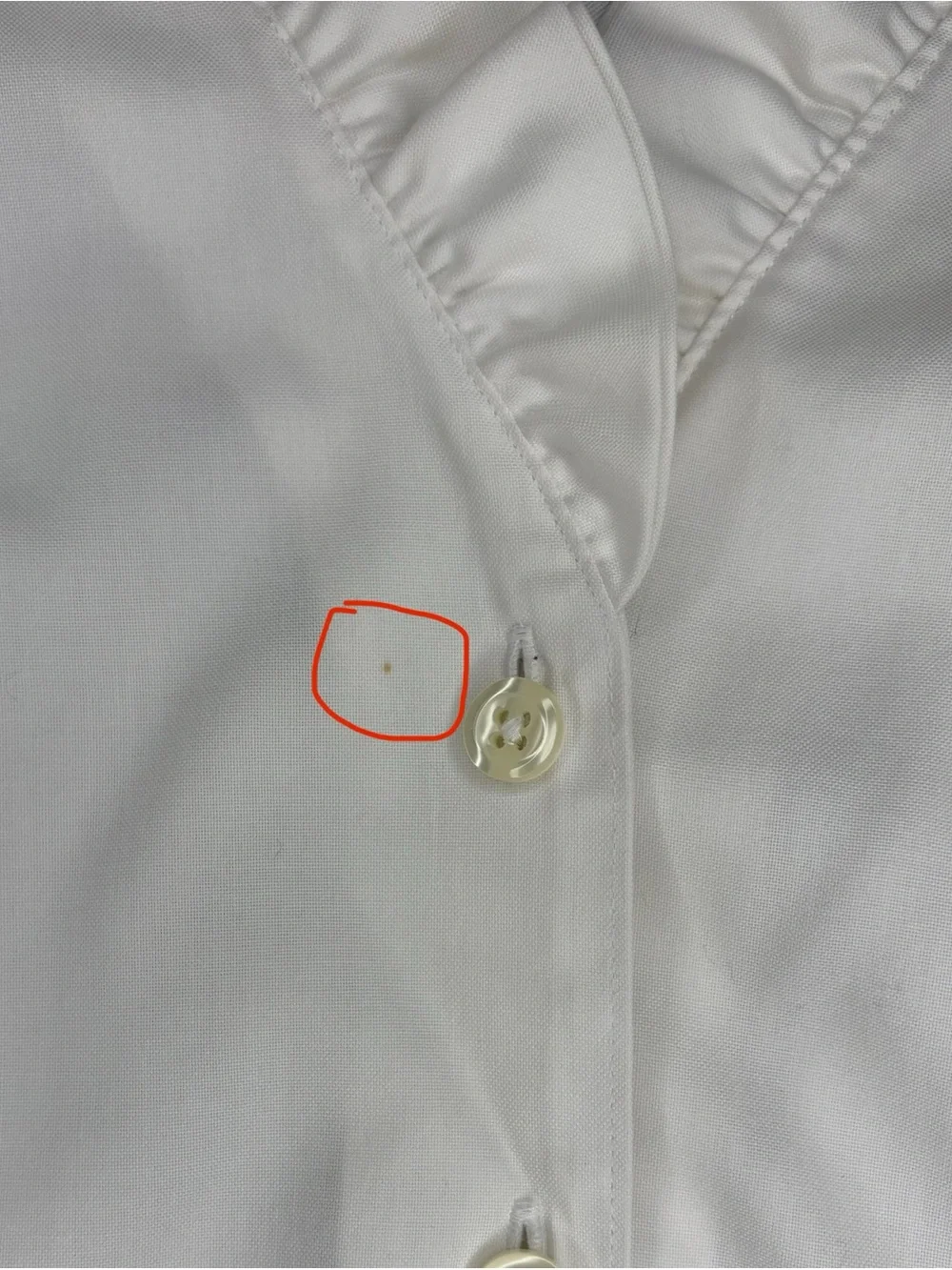 Brooks Brothers White Ruffle Neck Button Down Blouse - Picture 6 of 6